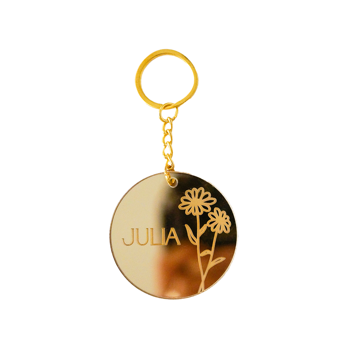 Round Birth Month Flower Keychain | Personalised Gifts NZ — Oh Craft