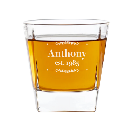 Name Year Est. Engraved Whiskey Glass | Personalised Drinkware NZ
