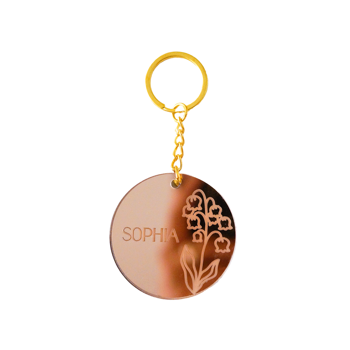 Round Birth Month Flower Keychain | Personalised Gifts NZ — Oh Craft