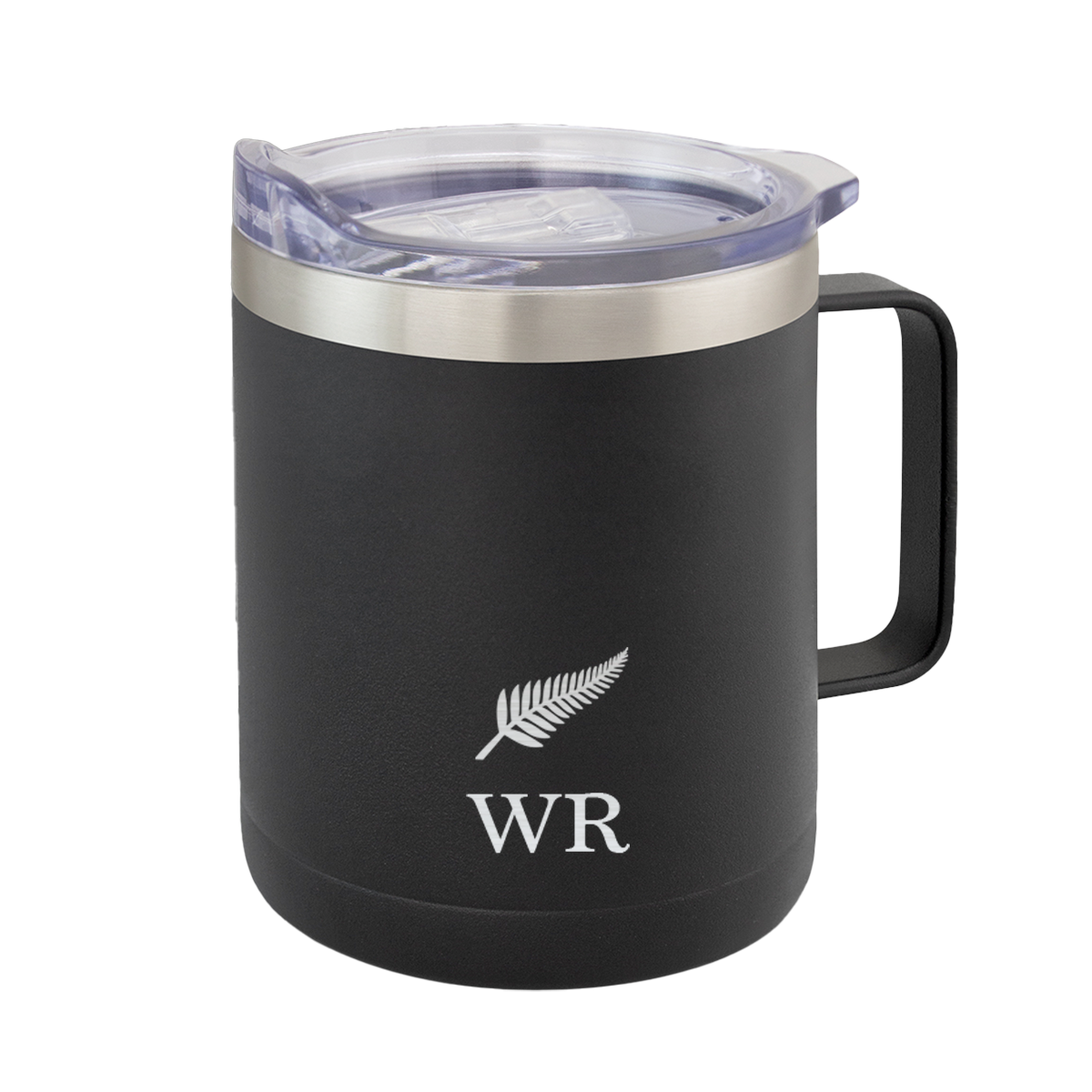 Silver Fern Monogram Insulated Coffee Mug Personalised Gifts NZ — Oh
