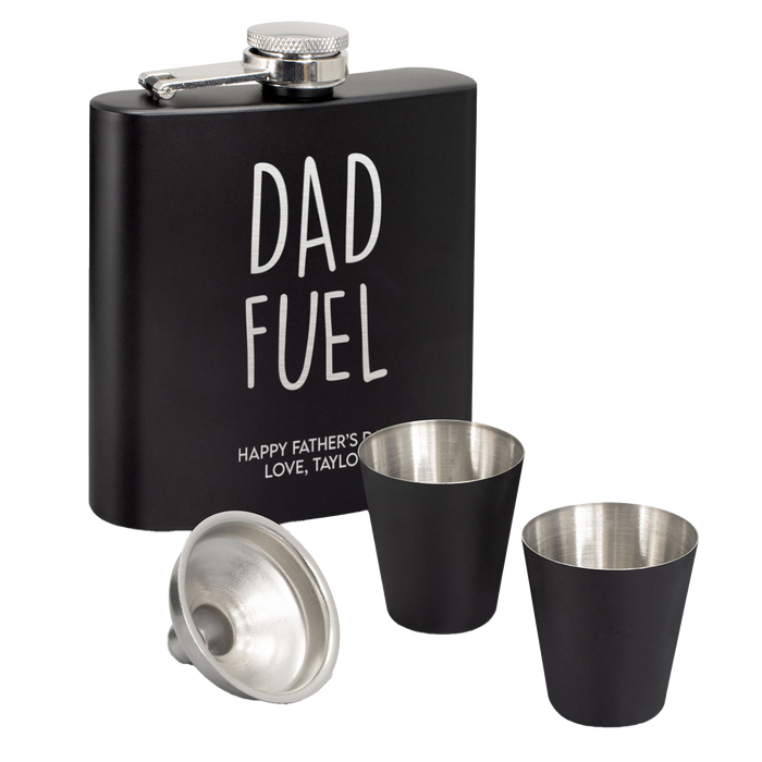 Dad Fuel Hip Flask Gift Set | Personalised Father's Day Gifts NZ