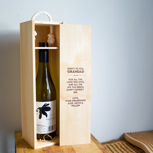 Father’s Day Engraved Wine Gift Box | Personalised Gifts - Oh Craft NZ