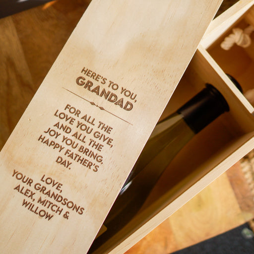 Father’s Day Engraved Wine Gift Box | Personalised Gifts - Oh Craft NZ