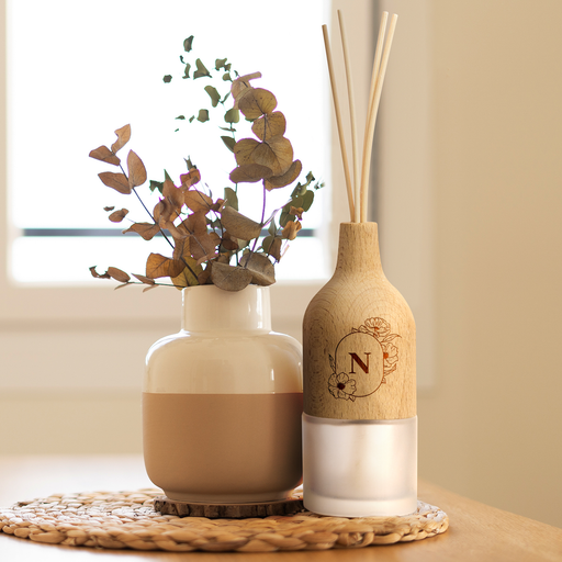 Flora Monogram Wooden Reed Diffuser | Personalised Gifts NZ