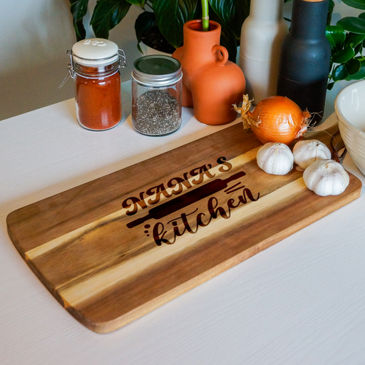 Personalised My Kitchen (Rolling Pin Design) Acacia Serving Board | Custom Gifts NZ AU - lifestyle