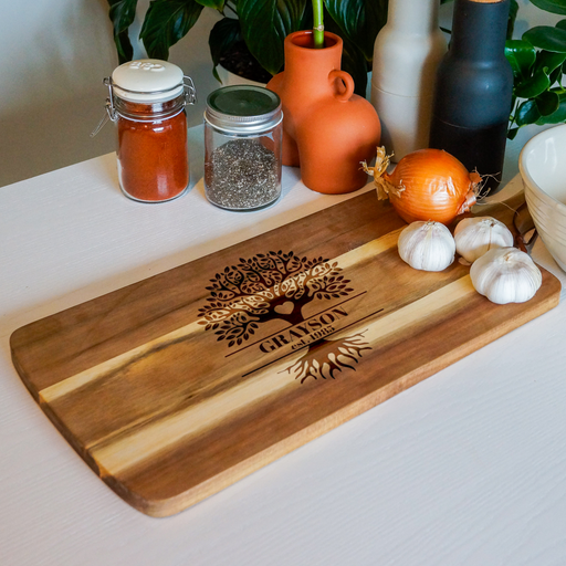 Personalised Family Tree of Life Acacia Serving Board | Custom Gifts NZ AU - lifestyle