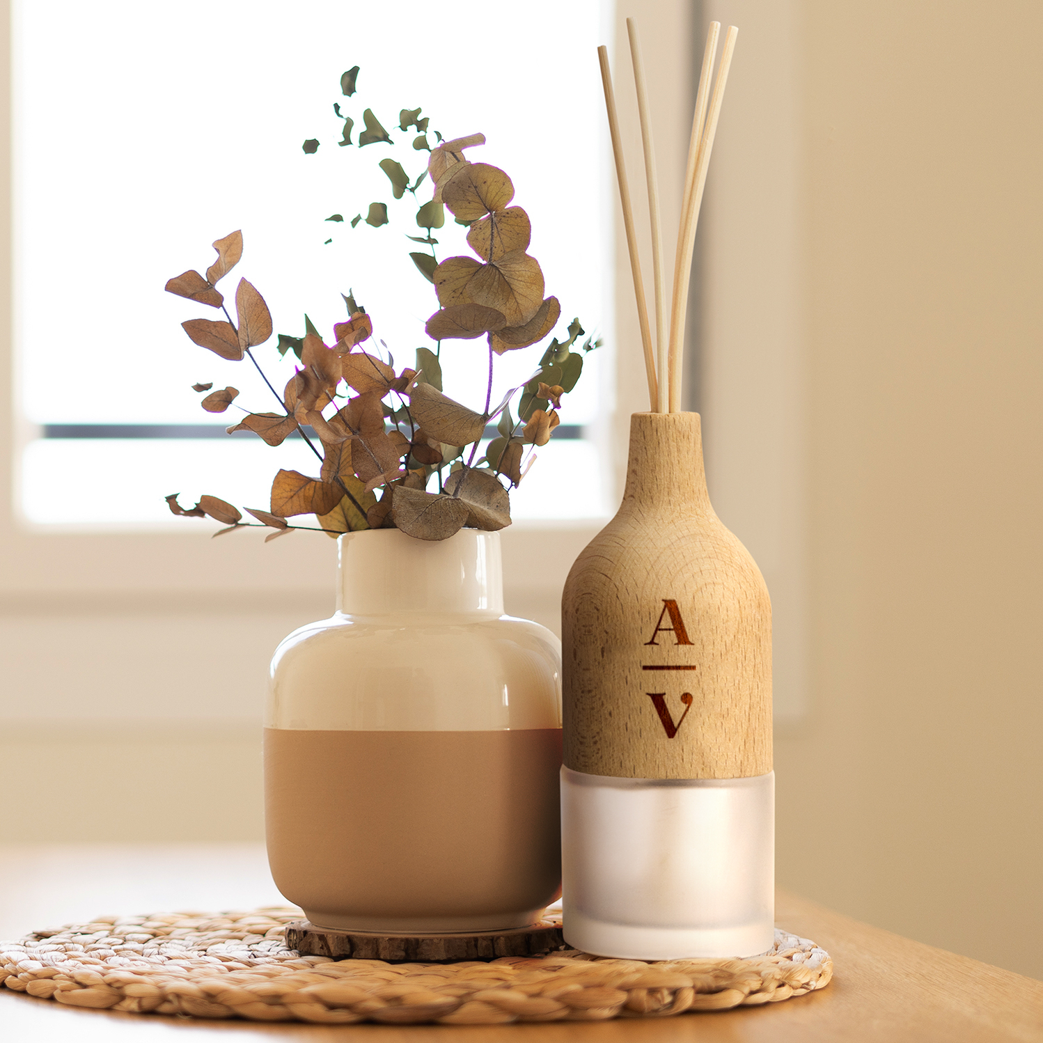 Serif Monogram Wooden Reed Diffuser | Personalised Gifts NZ — Oh Craft