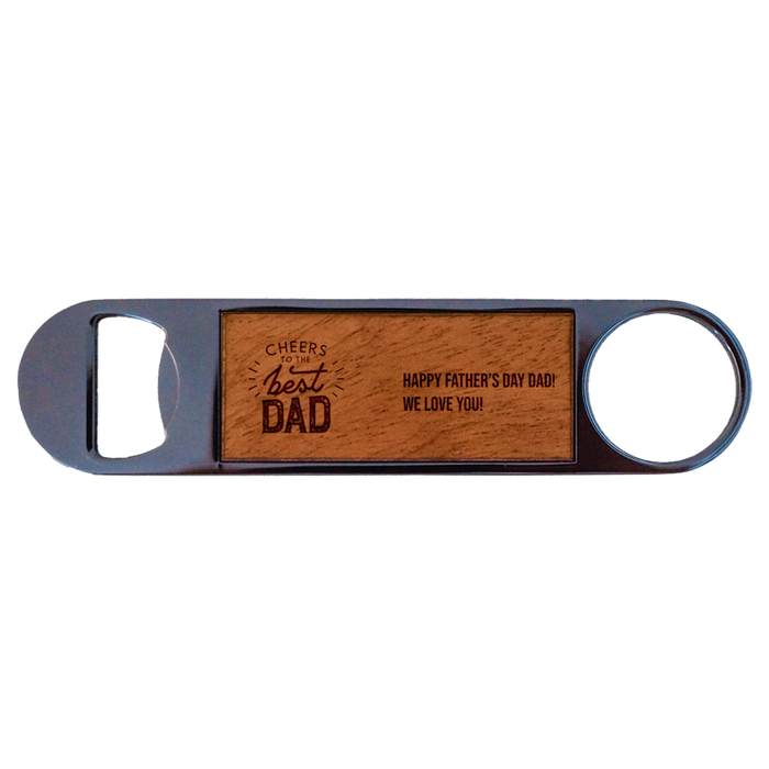 Personalised “Cheers to the Best Dad” Magnet Bottle Opener | Father's Day Gifts NZ AU - gunmetal