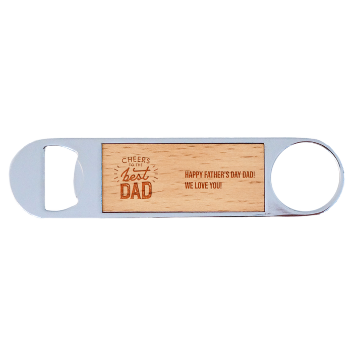 Personalised “Cheers to the Best Dad” Magnet Bottle Opener | Father's Day Gifts NZ AU - silver