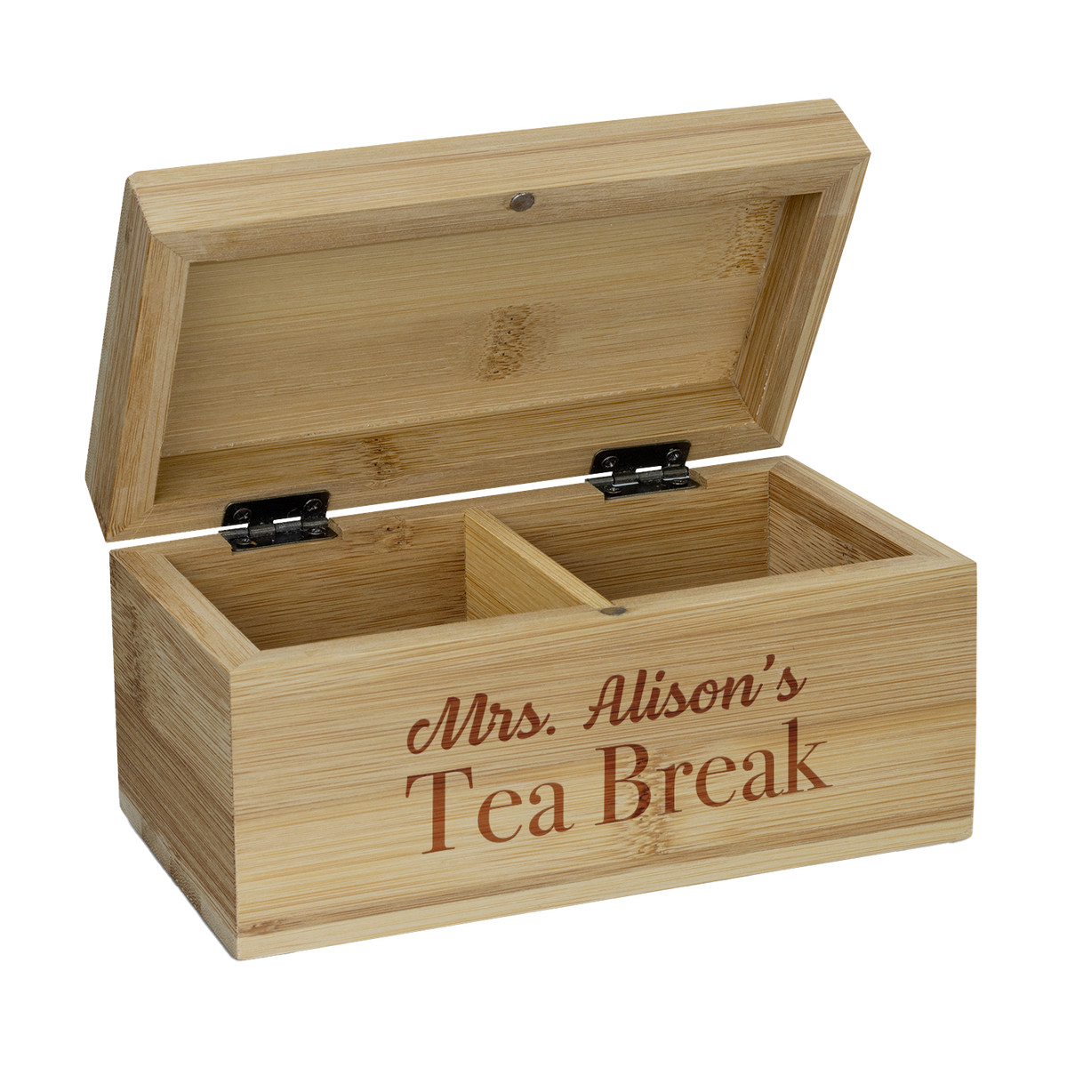 “Tea Break” Personalised Bamboo Tea Box Personalised Gifts NZ — Oh Craft