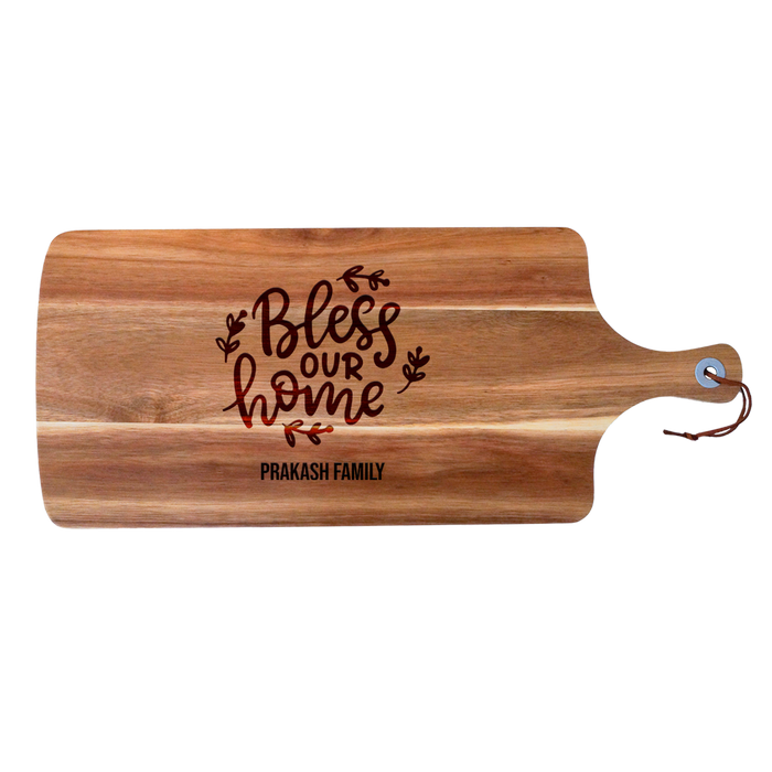 Personalised Bless Our Home Acacia Serving Board | Custom Gifts NZ AU