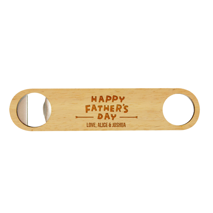 Personalised Father’s Day Rubberwood Bottle Opener | Father's Day Gift NZ AU