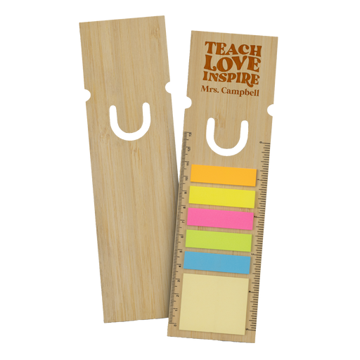 “Teach Love Inspire” Bamboo Ruler Bookmark | Personalised Gifts NZ