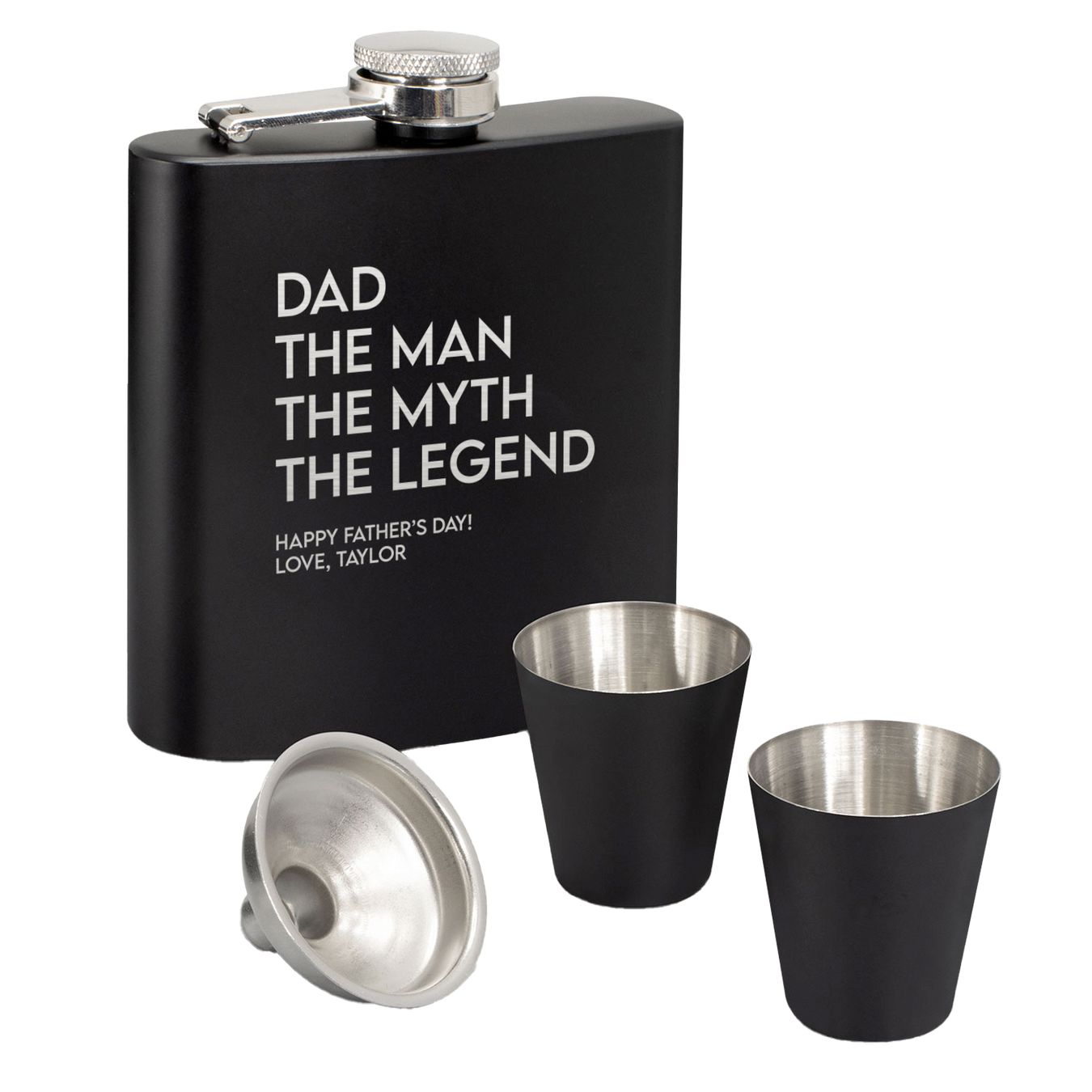 The Legend Hip Flask Gift Set | Personalised Father's Day Gifts NZ