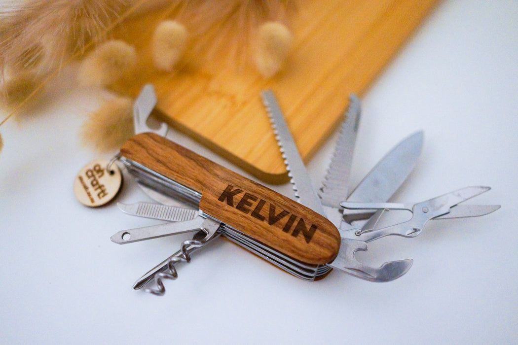 Name Engraved 11-in-1 Wooden Multi-Tool