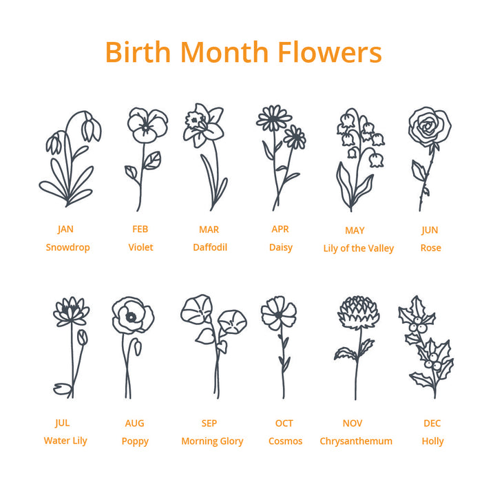 Birth Month Flowers Frame Night Light