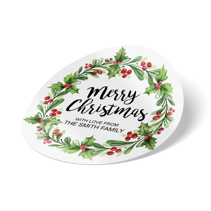Christmas Wreath Personalised Stickers