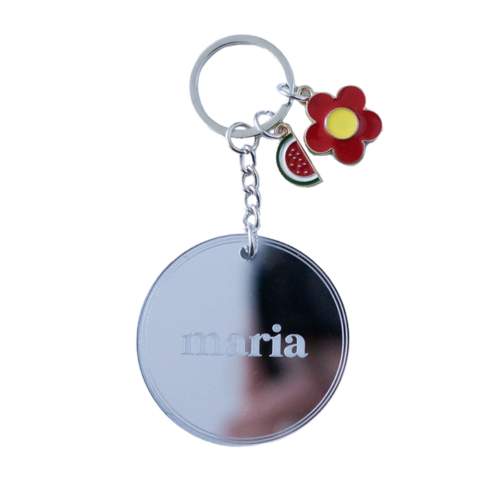 Classic Round Keychain with Charms