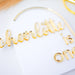 Arch Name and Age Acrylic Cake Topper Closeup