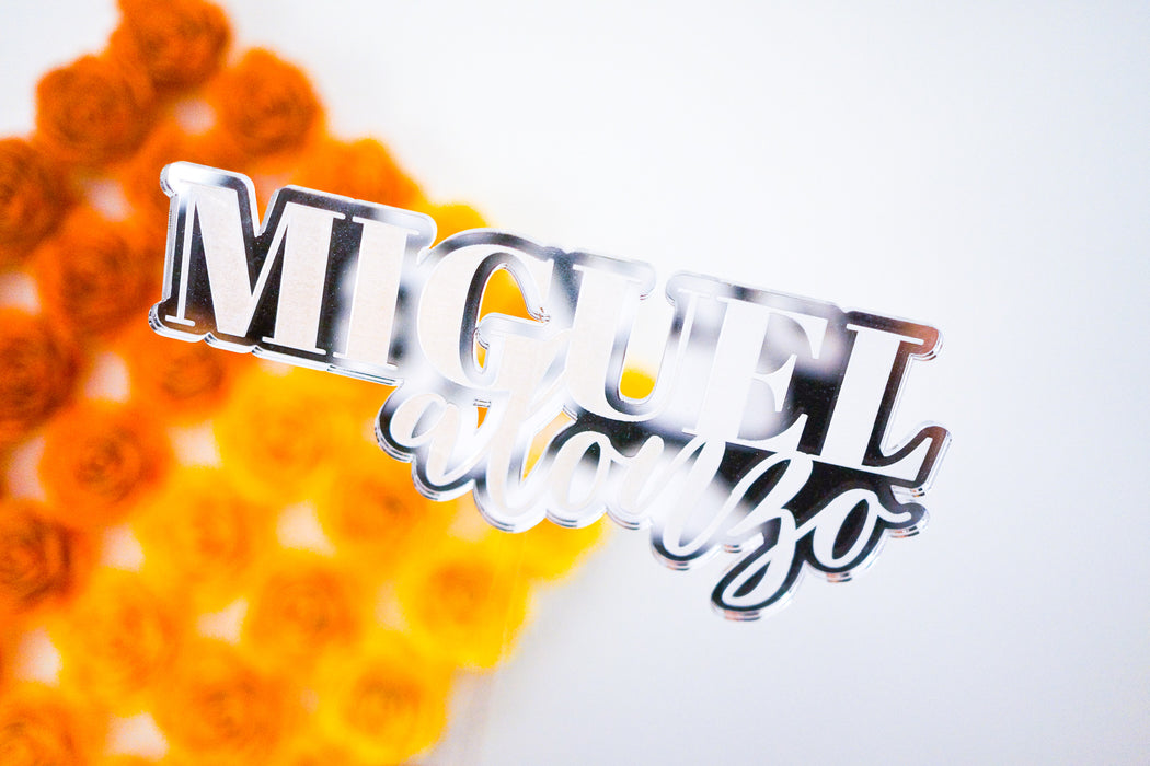 Two-Line Engraved Acrylic Cake Topper