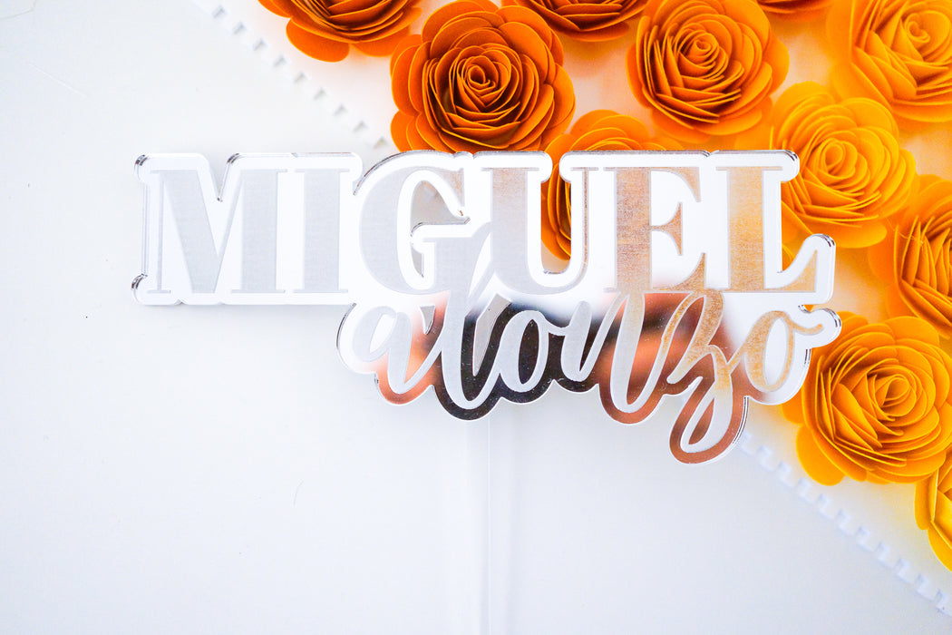 Two-Line Engraved Acrylic Cake Topper