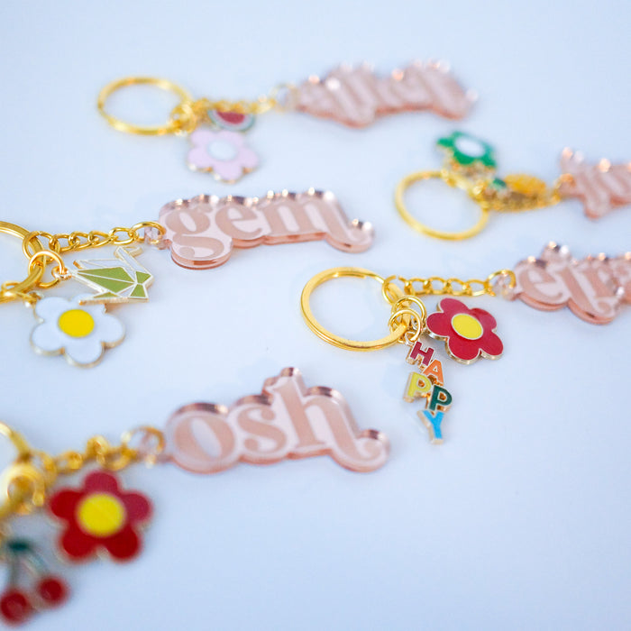 Classic Name Keychain with Charms