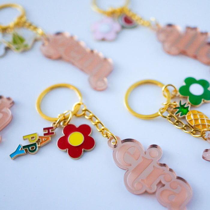 Classic Name Keychain with Charms