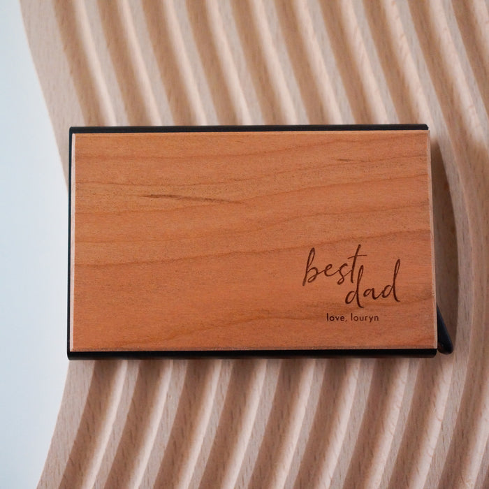 “Best Dad” Wooden Card Holder / Wallet