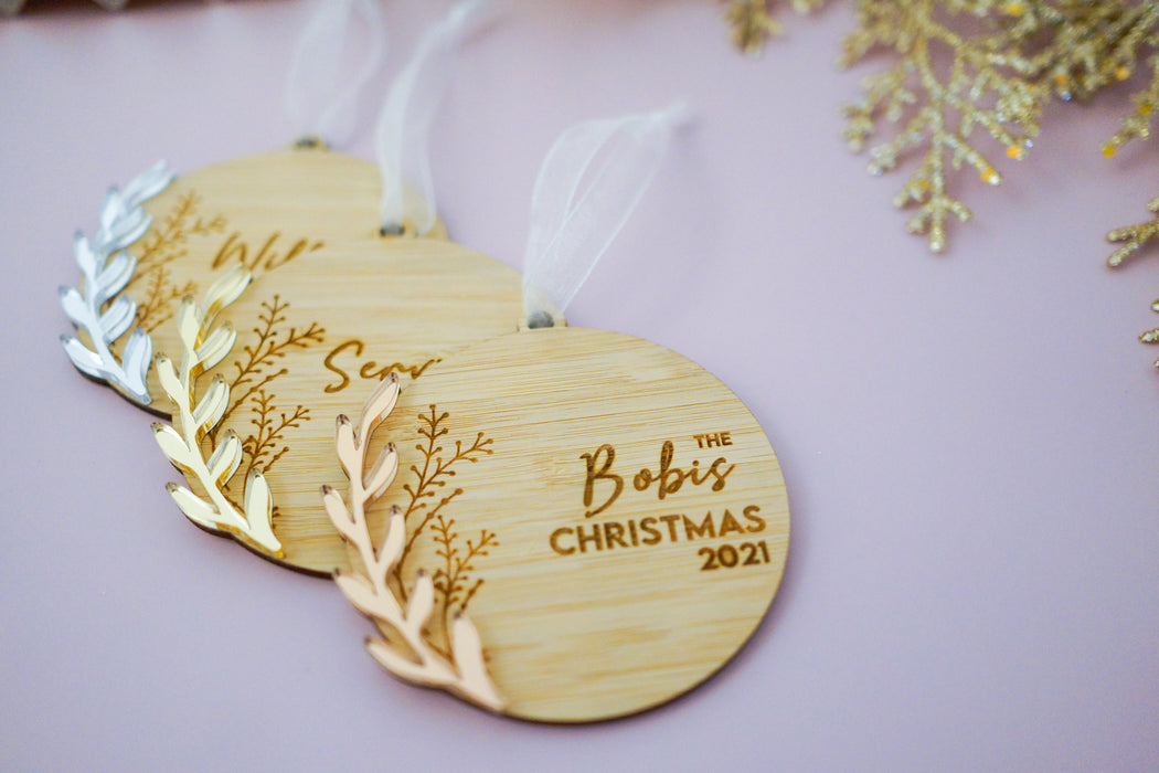 Floral Family Name Bauble