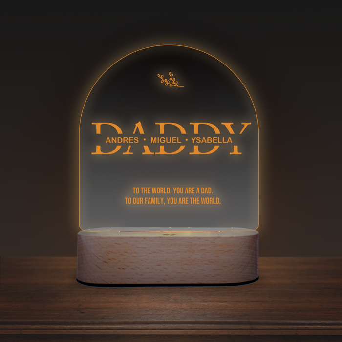 "DADDY" with Kids Names Night Light