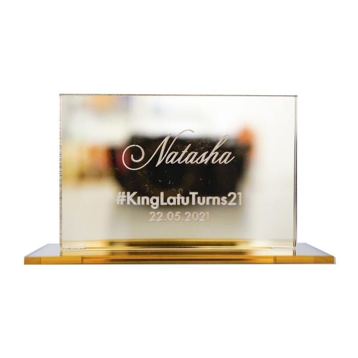 Engraved Acrylic Place Cards with Base