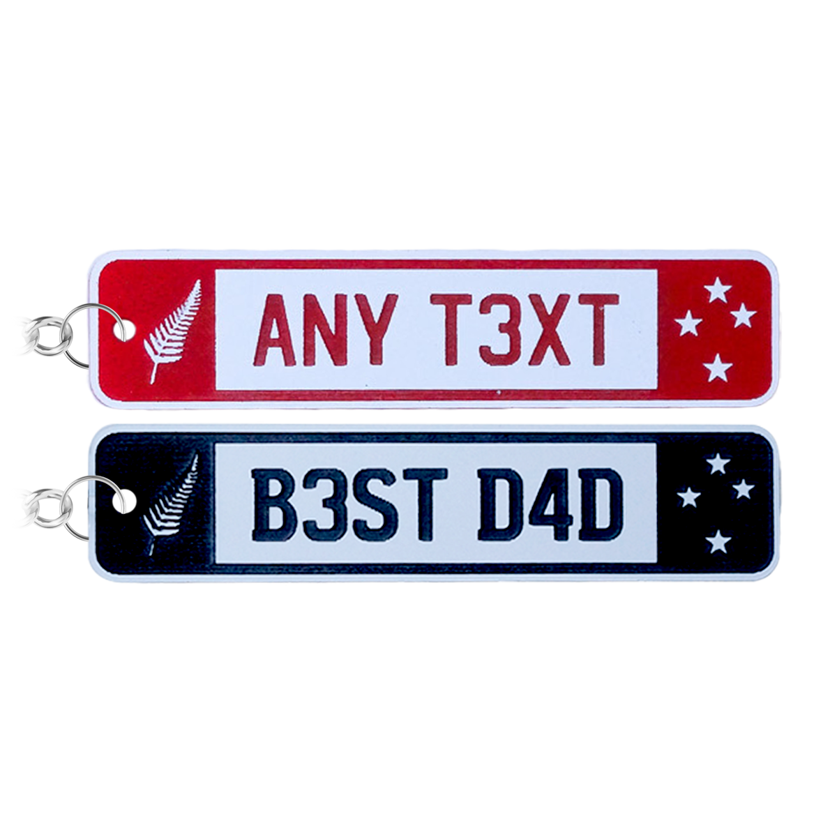 European NZ Number Plate Keychain Personalised Father's Day Gifts