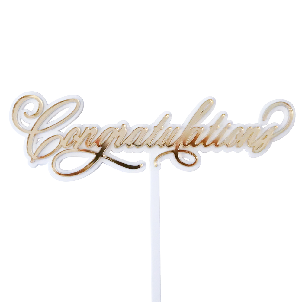 “Congratulations” Cursive Pre-Made Cake Topper | Personalised Party ...