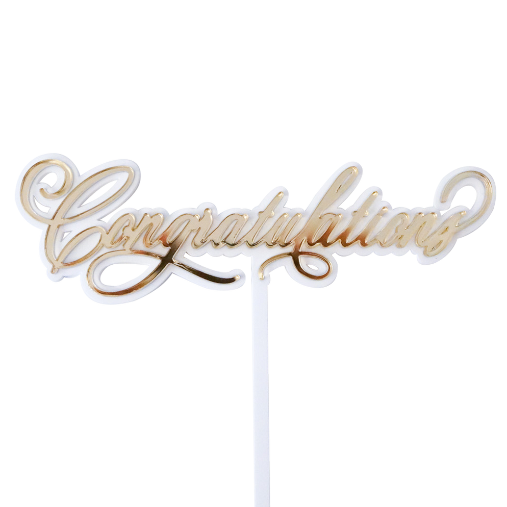 “Congratulations” Cursive Pre-Made Cake Topper | Personalised Party ...