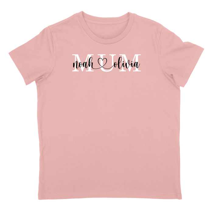 Mum with Kids Names Personalised Mother's Day T-Shirt